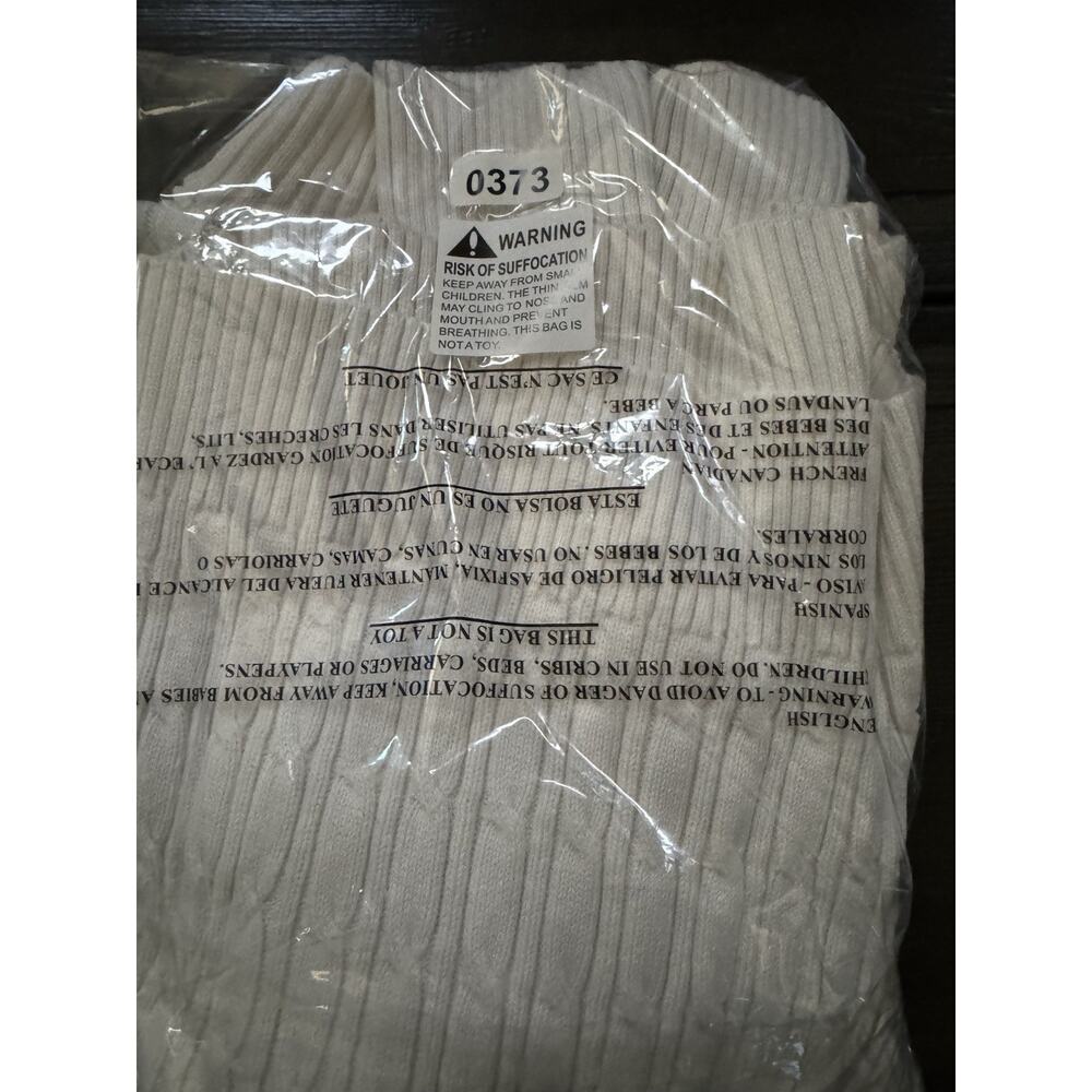 Liz Claiborne Y2K Womens Cable Knit White Pullover Sweater Vintage Old Money XL - Picture 8 of 10